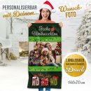 Weihnachts-Handtuch mit Foto - Ho Ho Ho - in drei...