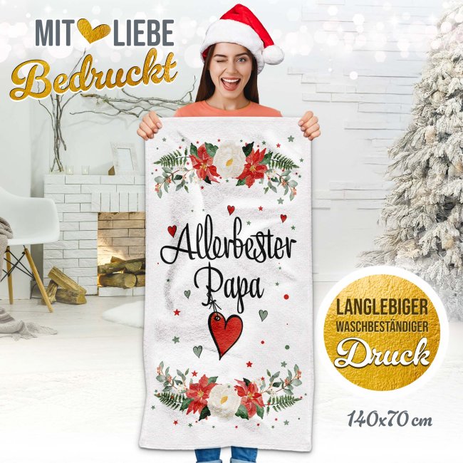 Weihnachtliches Handtuch f&uuml;r Papa - in drei Gr&ouml;&szlig;en