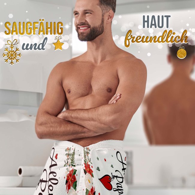 Weihnachtliches Handtuch f&uuml;r Papa - in drei Gr&ouml;&szlig;en