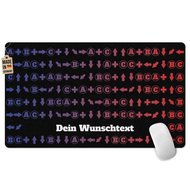 Gaming-Mousepad - Combo-Design - mit Text personalisieren - 4 Gr&ouml;&szlig;en, 4 Farben