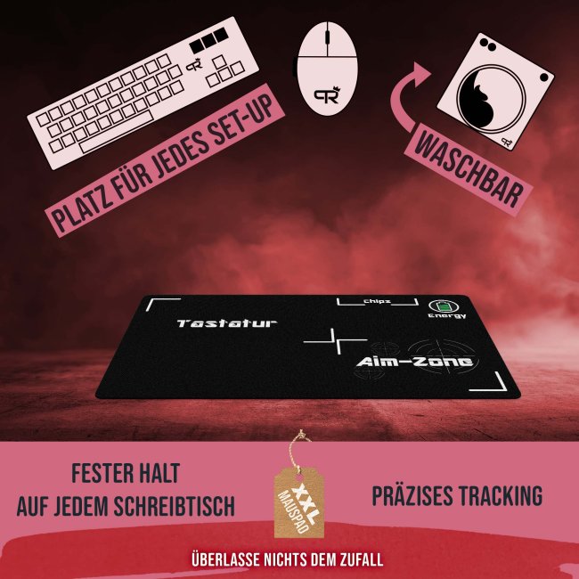 Gaming-Mousepad f&uuml;r Zocker - Organizer - 4 Gr&ouml;&szlig;en