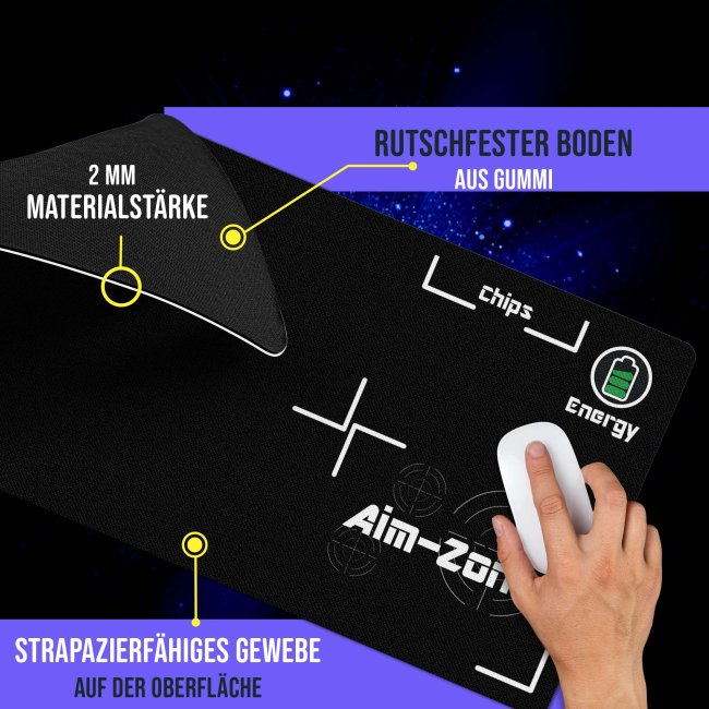 Gaming-Mousepad f&uuml;r Zocker - Organizer - 4 Gr&ouml;&szlig;en