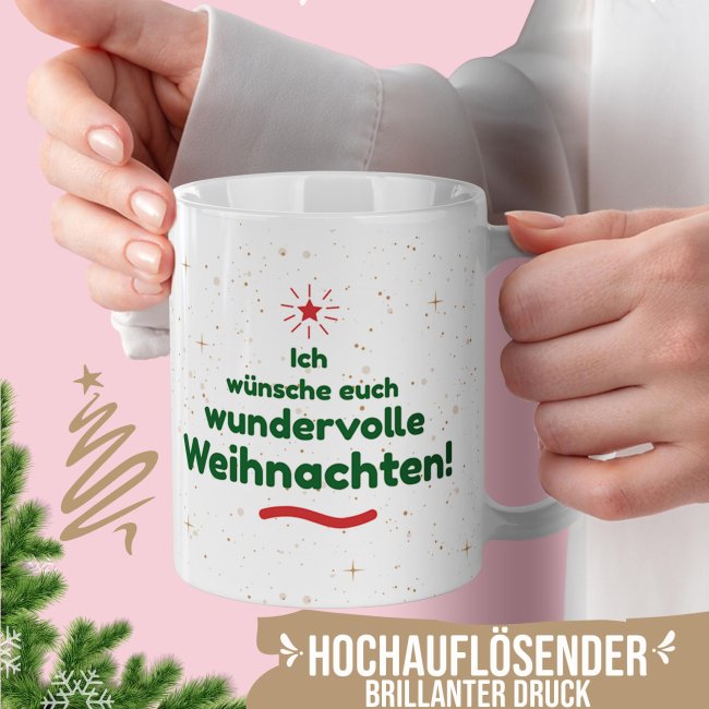 Weihnachtstasse f&uuml;r Gro&szlig;eltern - Lebkuchen- mit Wunschnamen - in 4 Farben