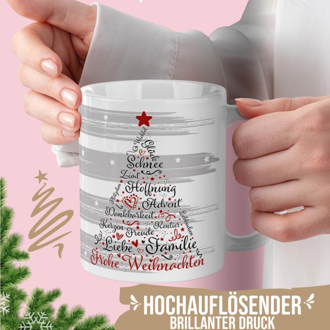 Weihnachtstasse Tannenbaum - in 5 Farben