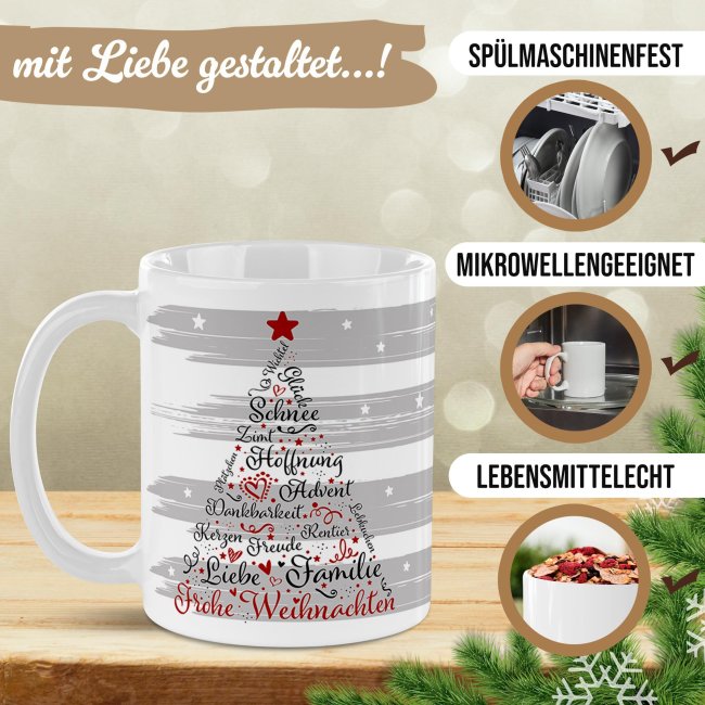 Weihnachtstasse Tannenbaum - in 5 Farben