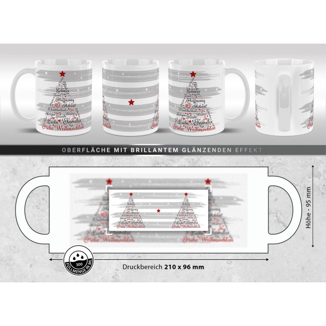 Weihnachtstasse Tannenbaum - in 5 Farben