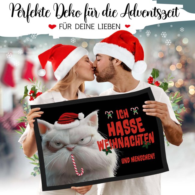 Lustige Fu&szlig;matte mit Weihnachtsmotiv  - Ich hasse Weihnachten - 3 Gr&ouml;&szlig;en