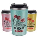 To-Go Edelstahlbecher Glitzer - Ho Ho Hol - in vier Farben