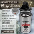 To-Go Edelstahlbecher Glitzer - Tester - mit Name -...