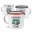 Emaille-Tasse f&uuml;r Camper - Camping King - 300 ml