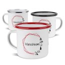 Emaille-Tasse f&uuml;r Camper - Camping Kreis - mit Name...