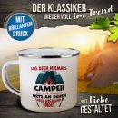 Emaille-Tasse - Leg dich niemals mit einem Camper an -...