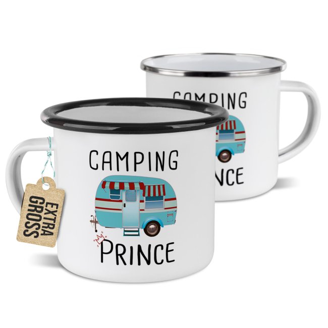 Emaille-Tasse f&uuml;r Camper - Camping Prince - 300 ml