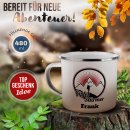 Emaille-Tasse - Gipfelst&uuml;rmer - mit Name - 300 ml