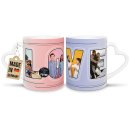 Personalisierte Tasse mit Collage f&uuml;r 4 Fotos - Love...