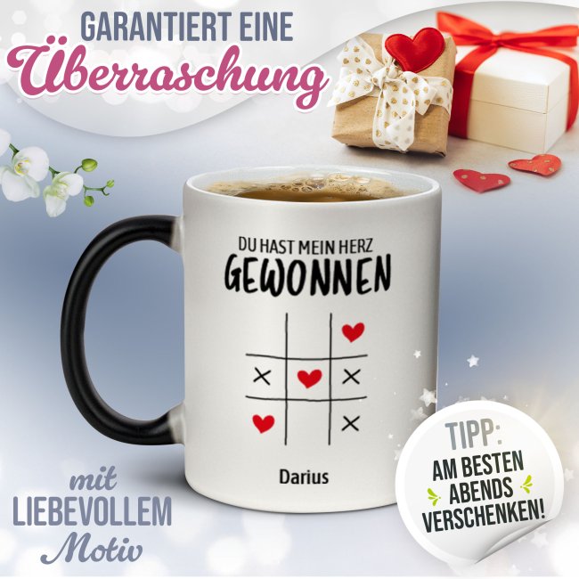 Magic Mug Zaubertasse mit Name - Du hast mein Herz gewonnen - 300 ml