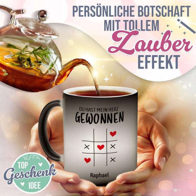 Magic Mug Zaubertasse mit Name - Du hast mein Herz gewonnen - 300 ml