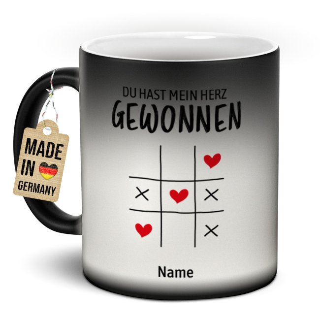 Magic Mug Zaubertasse mit Name - Du hast mein Herz gewonnen - 300 ml