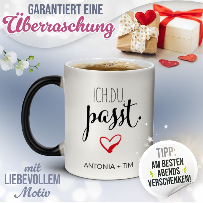 Magic Mug Zaubertasse mit Name - Ich. Du. Passt. - 300 ml