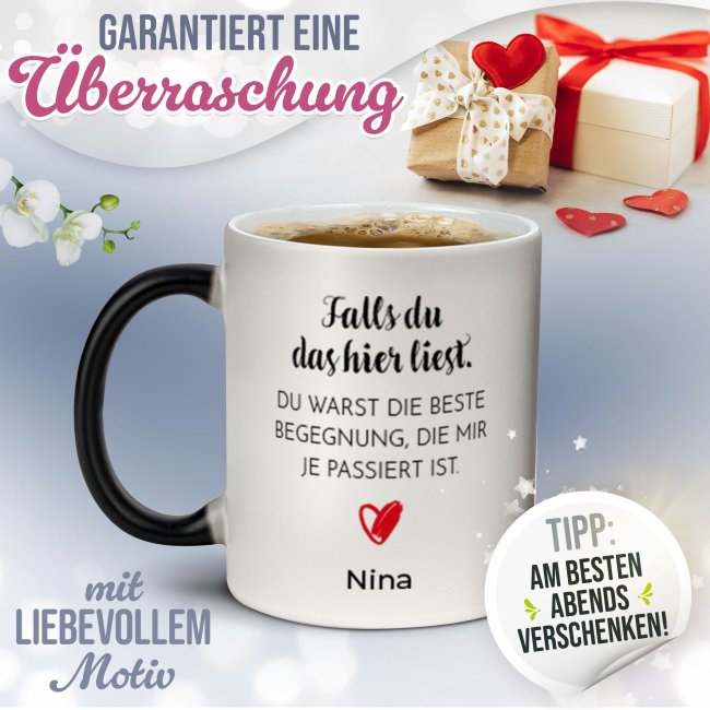 Magic Mug Zaubertasse mit Name - Du bist meine beste Begegnung - 300 ml