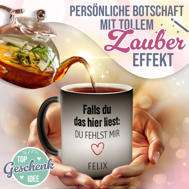 Magic Mug Zaubertasse mit Name - Du fehlst mir - 300 ml