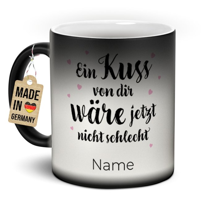 Magic Mug Zaubertasse mit Name - Ein Kuss von dir - 300 ml