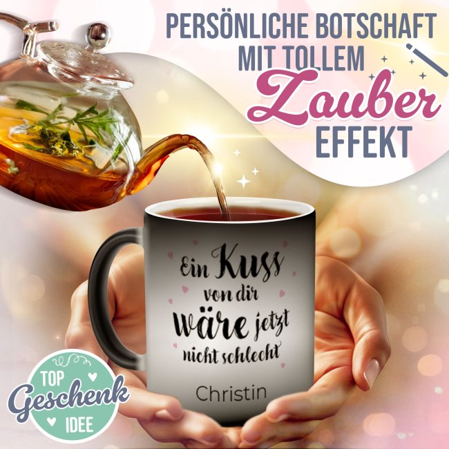 Magic Mug Zaubertasse mit Name - Ein Kuss von dir - 300 ml