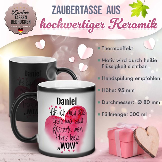 Magic Mug Zaubertasse mit Name - Als ich dich sah - 300 ml