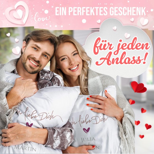 Personalisiertes Kissen - Ich liebe dich - mit Name