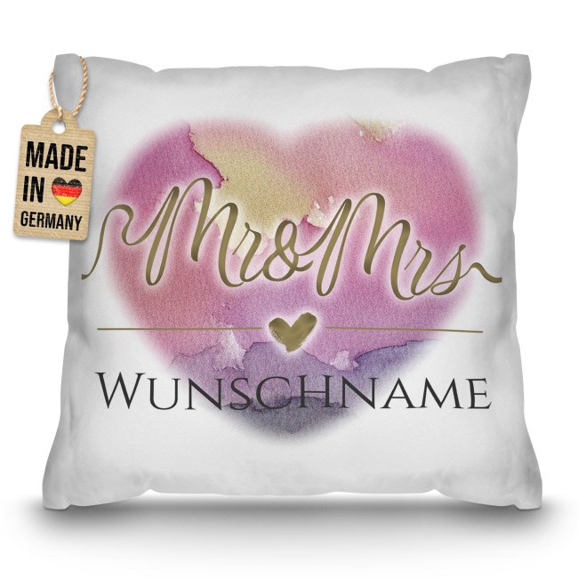 Personalisiertes Kissen - Mr. & Mrs. - mit Name