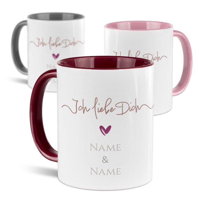 Personalisierte Tasse - Ich liebe dich - mit Namen