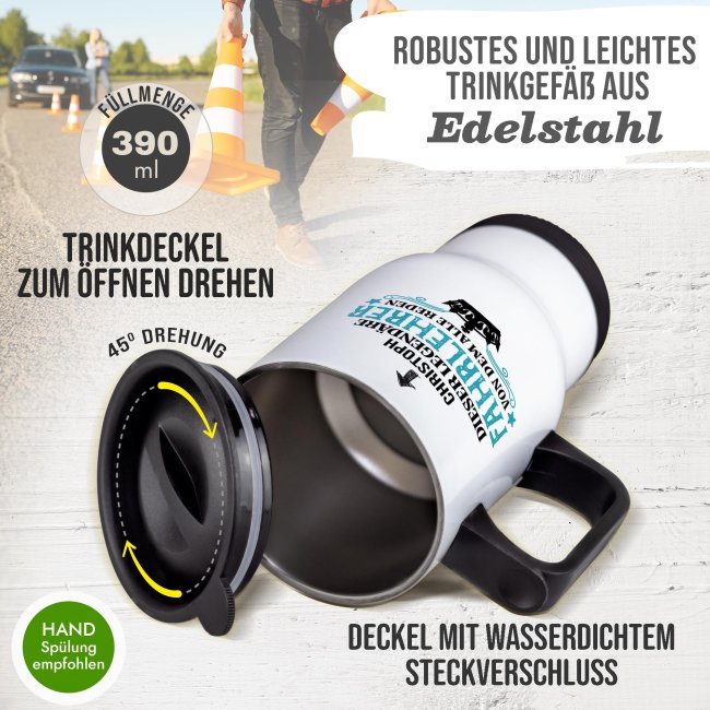 Edelstahl-Thermobecher - Legend&auml;re Fahrlehrer - mit Name