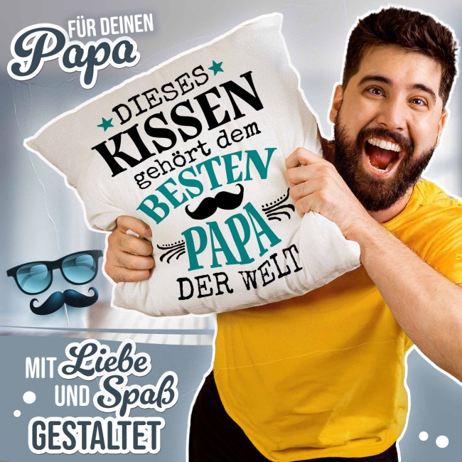 Kissen - Dieses Kissen geh&ouml;rt dem besten Papa der Welt