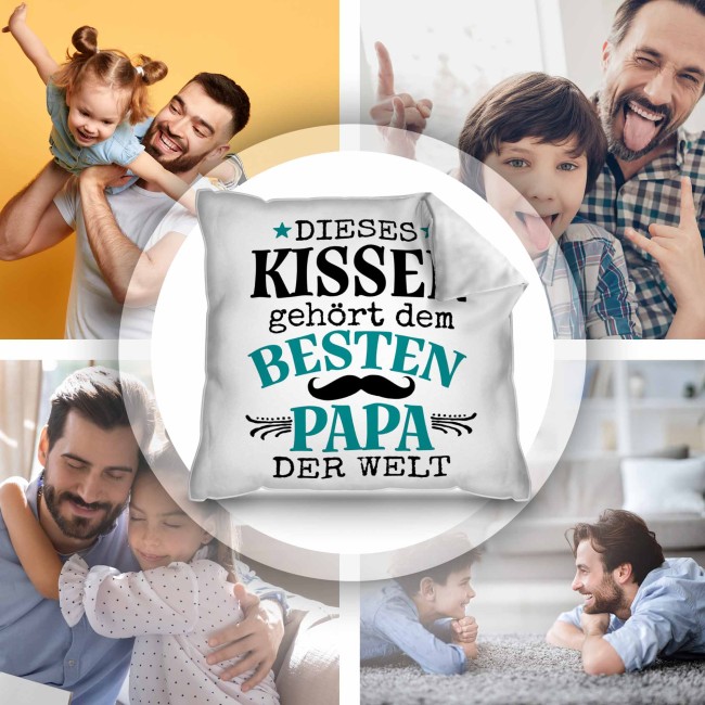 Kissen - Dieses Kissen geh&ouml;rt dem besten Papa der Welt