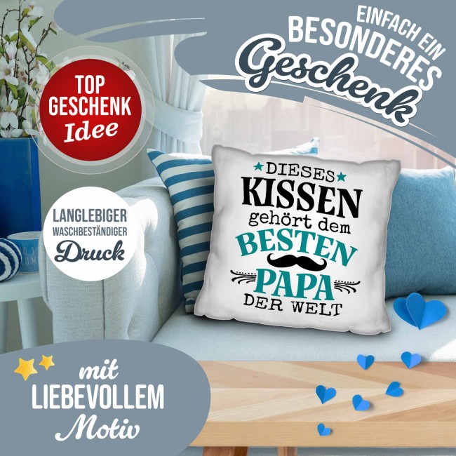 Kissen - Dieses Kissen geh&ouml;rt dem besten Papa der Welt