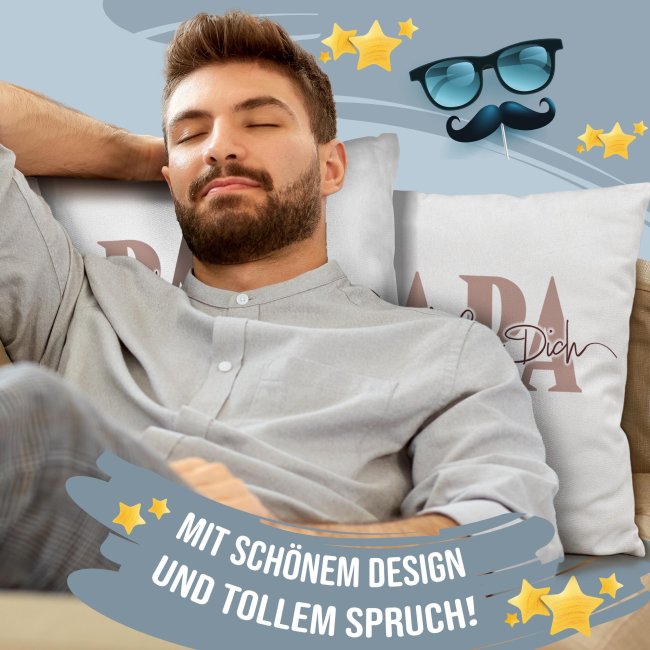 Personalisiertes Kissen - Papa wir lieben dich - mit Name