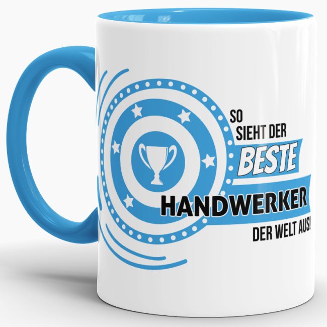 Berufe-Tasse - So sieht der beste Handwerker aus - Hellblau