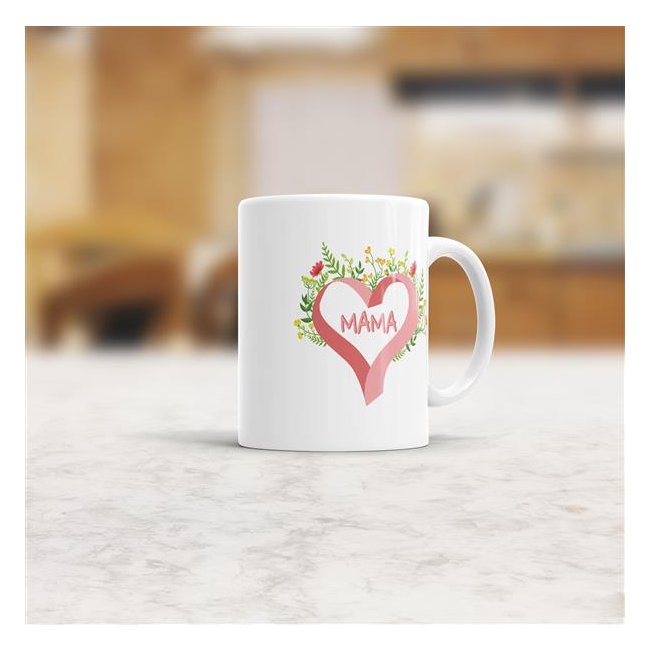 Tasse Mama Herz weiss