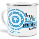 Emaille-Tasse mit Spruch - So sieht der beste Student aus