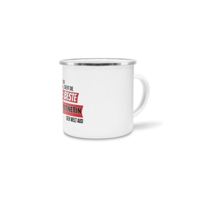 Emaille-Tasse mit Spruch - So sieht die beste G&auml;rtnerin aus