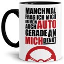 Tasse - Ich frag mich ob mein Auto an mich denkt? - Innen...