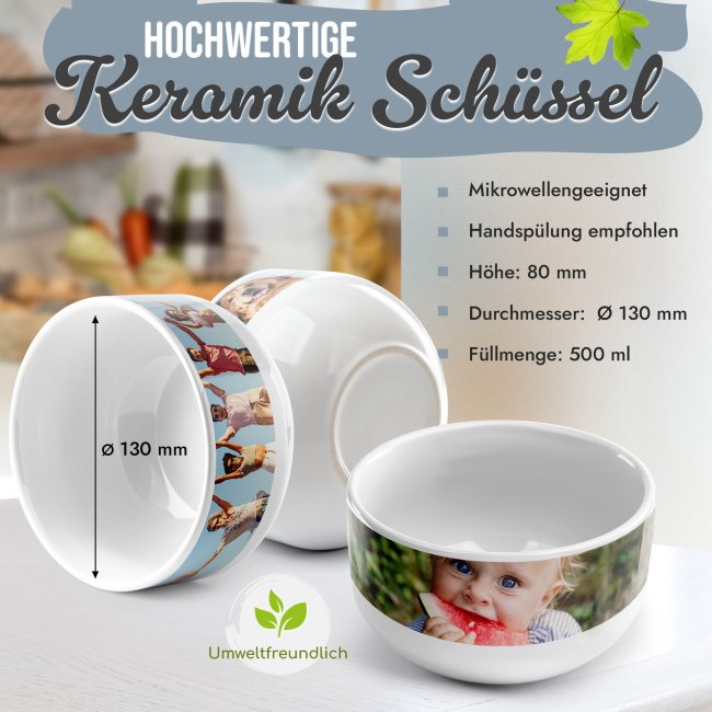 M&uuml;slischale selbst gestalten mit Foto - &Oslash; 13 cm, Keramik