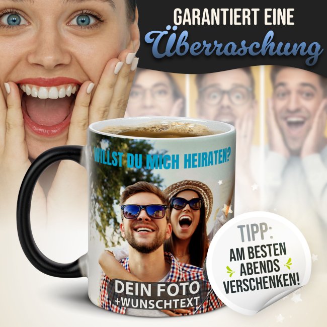 Magic Mug Zaubertasse mit Foto - XXL-Druck - 300 ml