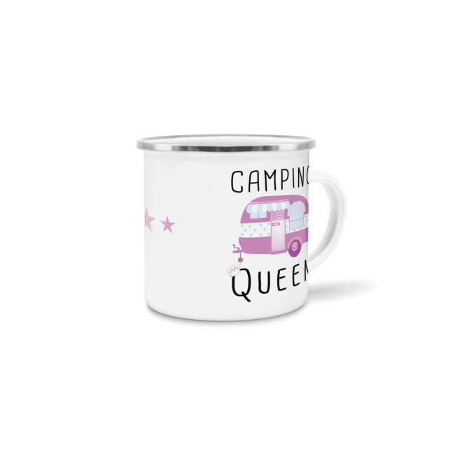 Emaille Tasse - Camping Queen - 480 ml